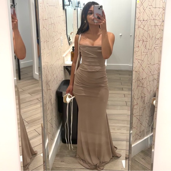 House of CB Dresses House Of Cbmilena Almond Jersey Corset Maxi